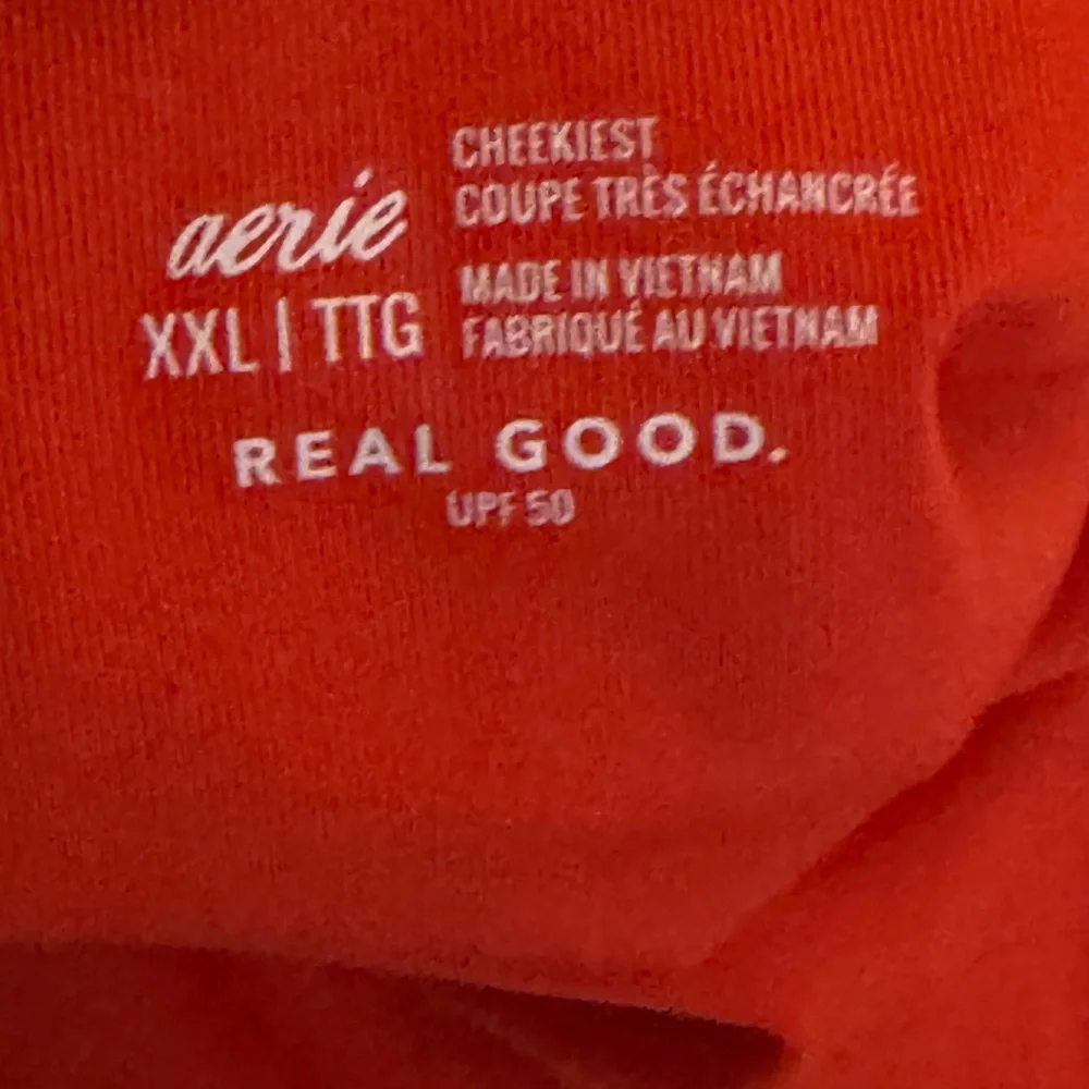 AA-512 Aerie NWT PLUS SIZE XXL Cheekiest Side Tie Ribbed Red & White Bottoms‎